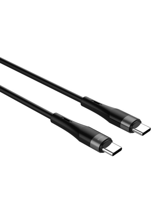 TELUX HYPERX USB-C to USB-C Charging Cable 1.2m, 60W PD Fast Charging, Silicone Coated, Broad Compatibility, 10000+ Bend Lifespan, 480Mbps Data Transfer, Black - Image 2