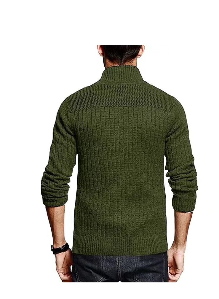 Loquat New Fall/winter Sweater Men's Solid Color Half Turtleneck Sweater  - Image 2