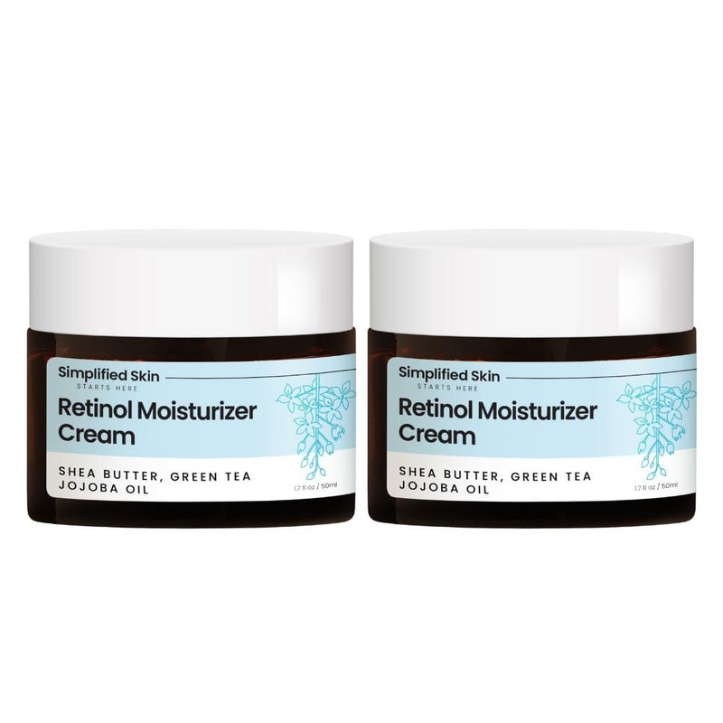 simplified skin Retinol Cream for Face (2-Pack) â€“ 2.5% Retinol Moisturizer for Fine Lines, Firming & Collagen Boost â€“ Anti-Aging Night Wrinkle Cream with Hyaluronic Acid â€“ 1.7 Oz - Image 1