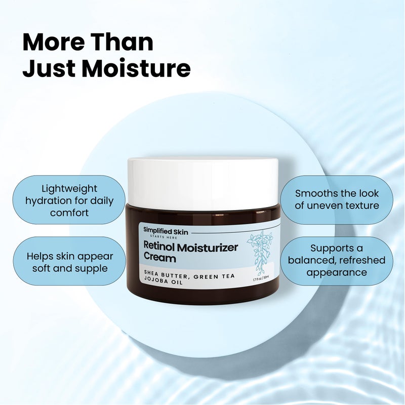 simplified skin Retinol Cream for Face (2-Pack) â€“ 2.5% Retinol Moisturizer for Fine Lines, Firming & Collagen Boost â€“ Anti-Aging Night Wrinkle Cream with Hyaluronic Acid â€“ 1.7 Oz - Image 5