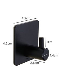 Generic 4-Piece Stainless Steel Coat And Robe Hook Black  - Image 2