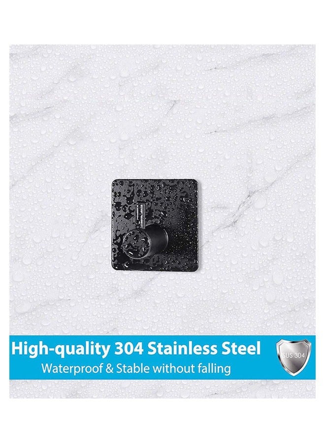4-Piece Stainless Steel Coat And Robe Hook Black  - Image 4