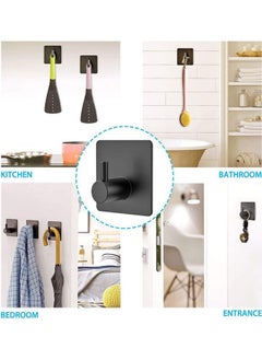 Generic 4-Piece Stainless Steel Coat And Robe Hook Black  - Image 5