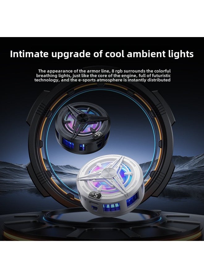 Mobile Phone Radiator SR02 PRO Refrigeration Semiconductor Magnetic Back Clip Live Game Digital Display Direct Supply-Color:T2 Pro White  - Image 4