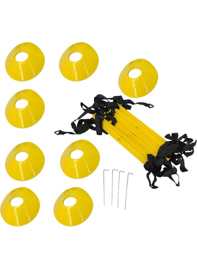 FixtureDisplays Full Size Agility Ladder & 8 Speed Cones Training Set, Carrying Bag, Great Agility Training Equipment with Drill Charts, Enhance Footwork, Balance Great for Soccer, Football, Hockey Basketball  - Image 4