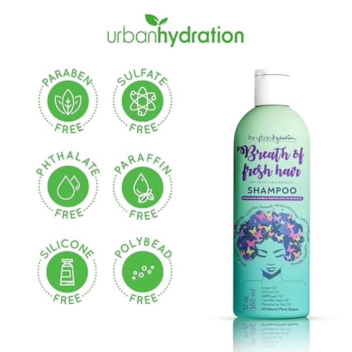 Urban Hydration Breath of Fresh Hair Shampoo – Hydrating Shampoo with Avocado, Almond & Argan Oils for Damaged Hair, Nourishment & Frizz Control – Sulfate-Free & Safe for All Hair Types, 12 FL Oz - Image 2