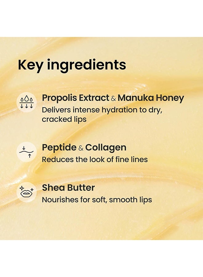 Elaimei Propolis Lip Mask, Honey Overnight Day and Repair Sleeping  Lip Balm, Fade Lip Lines Bee Balm, Hydrating &Prevention Dry and Crack Lip Scrubs Exfoliator - Image 4