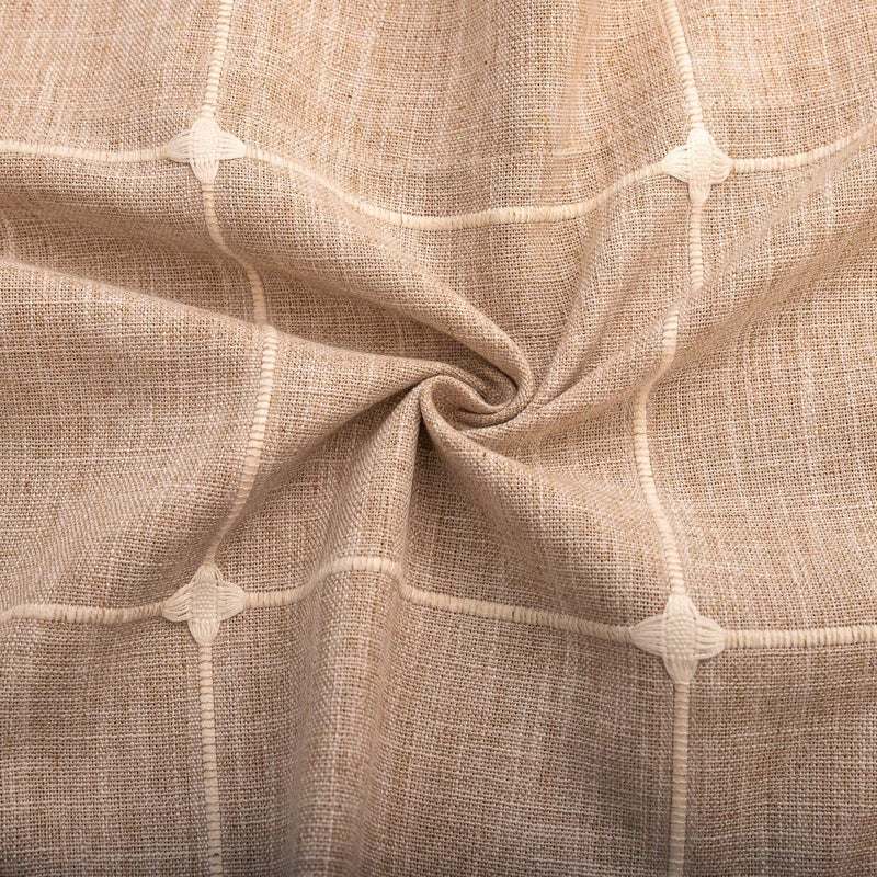 Deeprove Boho Starter Valance 18 بوصة الطول بوهيمي الشبكة البوهيمية القماش اللائقي البخاخة المطلية بزخرفة خمر شرابات الأنيقة ديكور الستائر العتيقة قضيب الجيب 1 لوحة W52 X L18 الكتان الطبيعي - Image 3