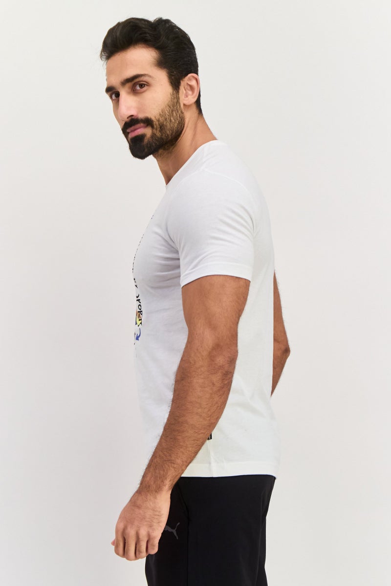 PUMA Men Sportswear Fit Short Sleeves Training T-Shirt, White Combo - Image 2