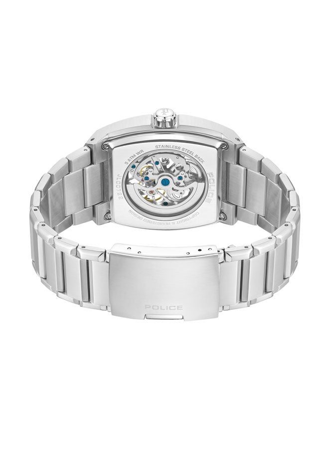 POLICE Men Skeletor Automatic Men's 42mm Watch with Matte Black Dial, Silver Indexes & 316L Stainless Steel Bracelet - Image 3