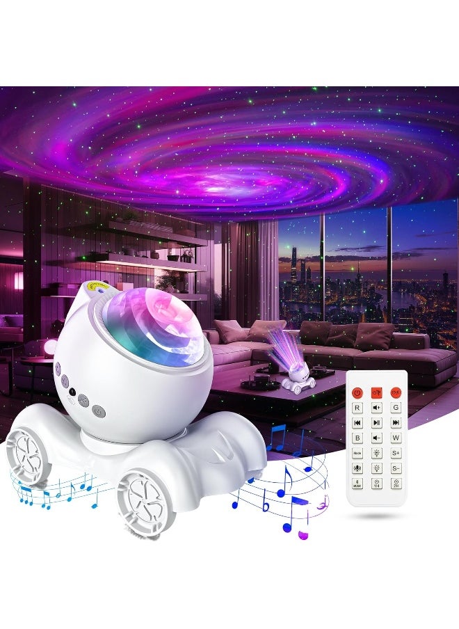 Generic ENOKIK Galaxy Projector, Star Projector Built-in Bluetooth Speaker, Night Light Projector for Kids Adults, White Noise Aurora Projector for Ceiling/Room Decor/Relaxation/Party/Music/Gift (White)  - Image 1