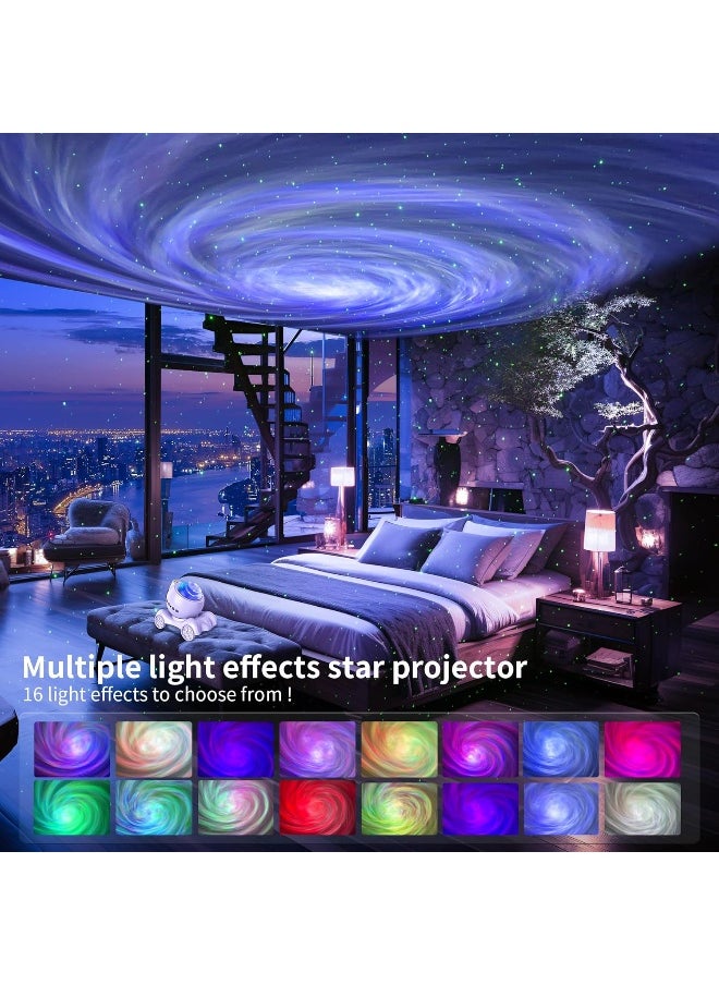 Generic ENOKIK Galaxy Projector, Star Projector Built-in Bluetooth Speaker, Night Light Projector for Kids Adults, White Noise Aurora Projector for Ceiling/Room Decor/Relaxation/Party/Music/Gift (White)  - Image 2