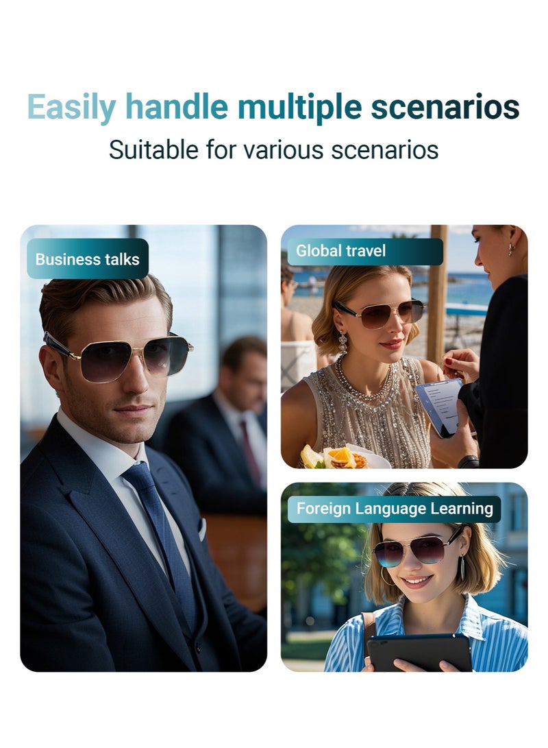 Smart Glasses with AI, Polarized Sunglasses with Bluetooth Speaker, Athletic, Outdoor, Sports UV Protection and Voice Control, Smart AI translation Glasses and Headphones, Translation in 144 languages, AI Chat, Music, Assistant via Bluetooth 5.4-violet