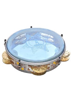 Alexandria Colorful wooden tambourine with metal jingles and plastic head - multi colour  - Image 3