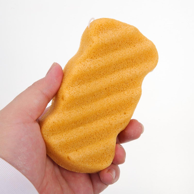 Konjac Face Sponge Wave Texture 3 Pack Natural Exfoliating Makeup Remover Tool - Image 5