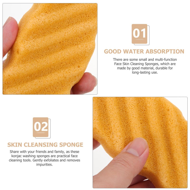 Konjac Face Sponge Wave Texture 3 Pack Natural Exfoliating Makeup Remover Tool - Image 4