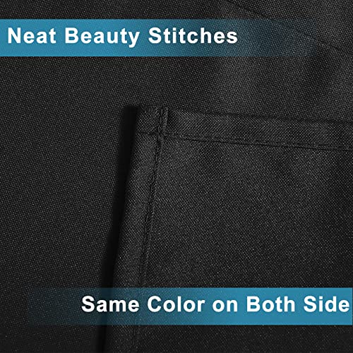 XWZO Kitchen Valances Curtains for Windows Living Room Bedroom Bathroom Toppers Farmhouse Style Rustic Dinning Room Blackout Thermal Insulated Rod Pocket, W52 x L18 Inch Length, Black, 1 Panel - Image 5