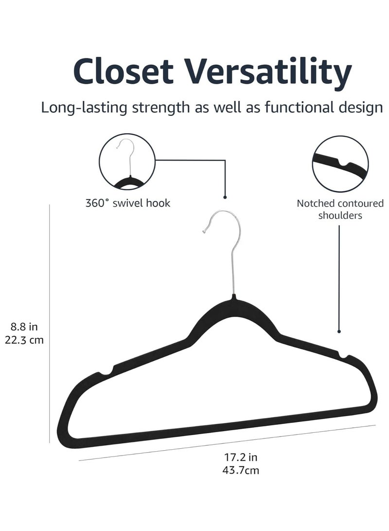 CityRiya-Long Velvet Hangers 30 Pack, Non-Slip Clothes Hangers, Black Suit Hangers, Robes Cloth Hanger, Heavy Duty Coat Hangers for Closet Organizer, Pants Hangers, Clothes Hanger for Robes, Coats, Pants & Dress - Image 5