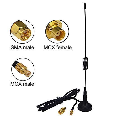onelinkmore ADS-B Antenna 1090Mhz Antenna MCX Plug 2.5dbi Magnet Base ADS-B Aerial Receiver with RG174 1M &MCX Female to SMA Male Adapter 1090MHz ADS-B RTL SDR Software Defined Radio USB Stick Dongle Tuner - Image 4