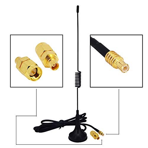 onelinkmore ADS-B Antenna 1090Mhz Antenna MCX Plug 2.5dbi Magnet Base ADS-B Aerial Receiver with RG174 1M &MCX Female to SMA Male Adapter 1090MHz ADS-B RTL SDR Software Defined Radio USB Stick Dongle Tuner - Image 1