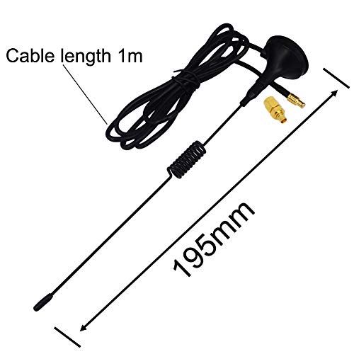 onelinkmore ADS-B Antenna 1090Mhz Antenna MCX Plug 2.5dbi Magnet Base ADS-B Aerial Receiver with RG174 1M &MCX Female to SMA Male Adapter 1090MHz ADS-B RTL SDR Software Defined Radio USB Stick Dongle Tuner - Image 2