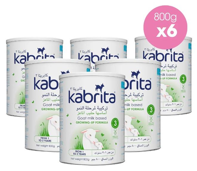 كابريتا تركيبة حليب الماعز كابريتا 3 للأطفال الصغار، 800 غرام (من 1 إلى 3 سنوات) عبوة من 6 قطع - Image 1