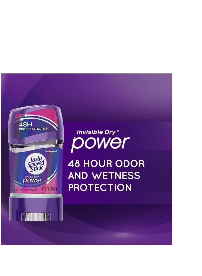 Lady Speed Stick 48HR Antiperspirant Deodorant Gel Fresh Fusion 2.30 oz (Pack of 3) - Image 4