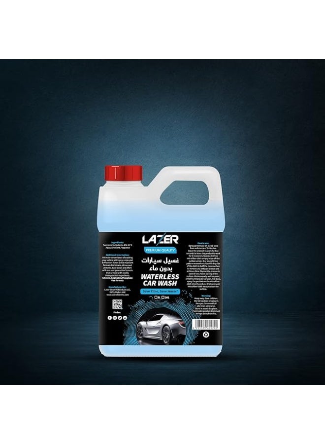 LAZER Waterless Car Wash Liquid – High Efficiency Car Cleaning Solution, No Water Needed, Scratch-Free Formula, Deep Cleaning & Shine, Safe for All Surfaces, Large Capacity Car Care Can - Image 3