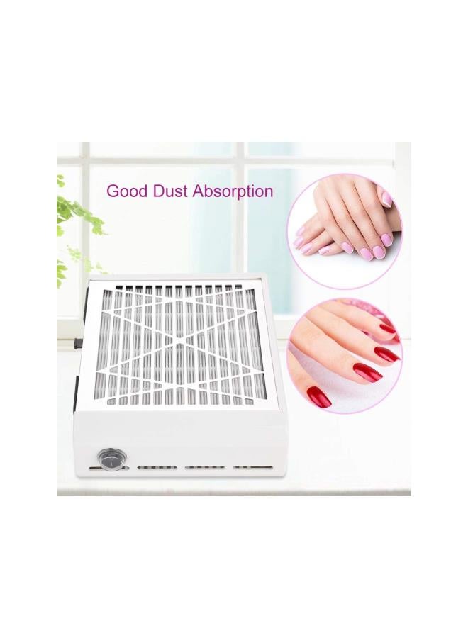 WYBOT nail dust collector, Nail Vacuum Dust Collector, Powerful Nail Dust Extractor Cleaner Suction Fan Machine for Acrylic Dip Nails Poly Nail Extension Gel (40W White Collector Ⅱ) nail dust collector - Image 5