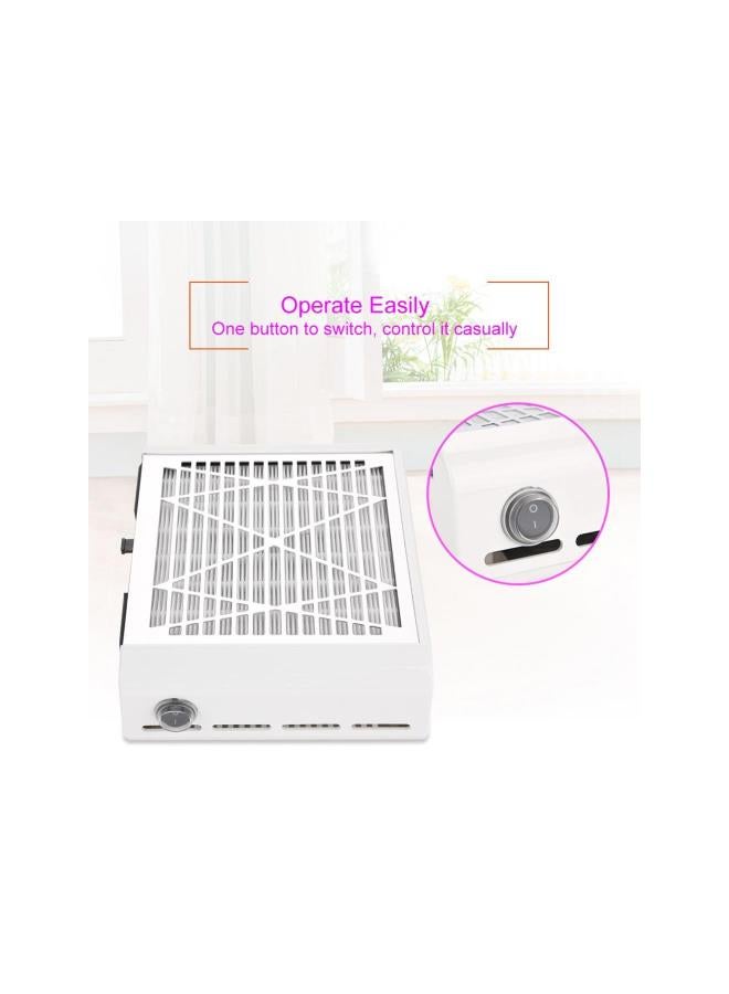 WYBOT nail dust collector, Nail Vacuum Dust Collector, Powerful Nail Dust Extractor Cleaner Suction Fan Machine for Acrylic Dip Nails Poly Nail Extension Gel (40W White Collector Ⅱ) nail dust collector - Image 3