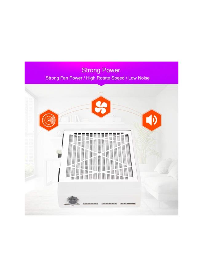WYBOT nail dust collector, Nail Vacuum Dust Collector, Powerful Nail Dust Extractor Cleaner Suction Fan Machine for Acrylic Dip Nails Poly Nail Extension Gel (40W White Collector Ⅱ) nail dust collector - Image 4