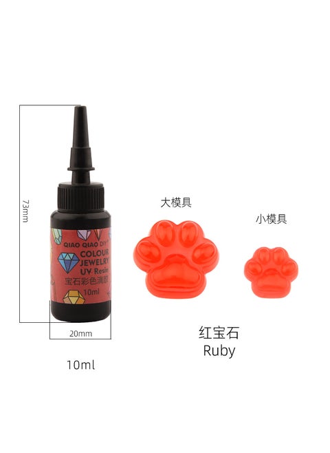 QIAOQIAODIY12 color color transparent gem UV glue UV fast curing DIY glue cross-border new products BC09 Ruby transparent color UV glue