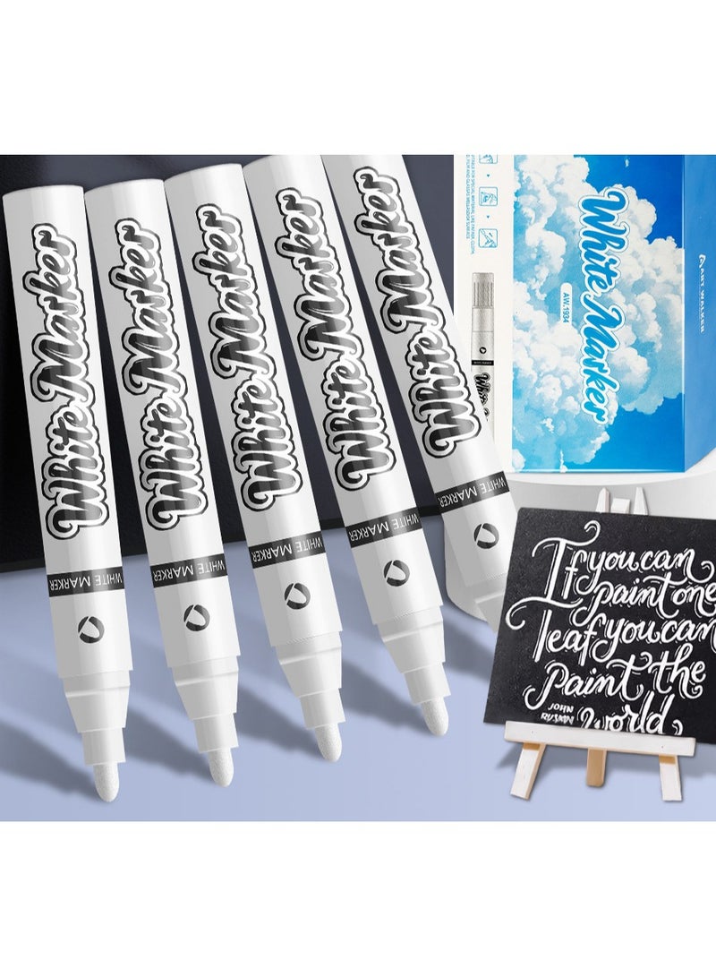NIIMBOT 12 Pack Liquid White Chalk Marker Pen 2mmTip White Marker White Dry Erase Marker Chalkboard Signs, Windows, Blackboard Chalk Pens, Plastic, Leather, Glass, Stone, Metal, Canvas, Ceramic, Fabric, Tire (White) - Image 4