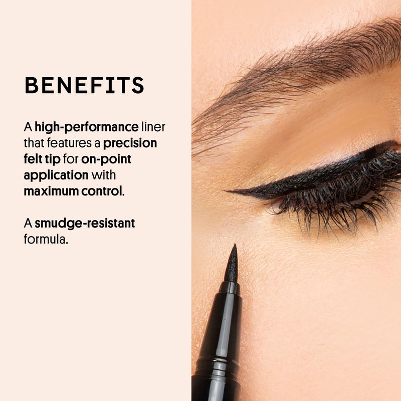 Winky Lux Meowza Liquid Eyeliner - Long Lasting Smudge Resistant Formula, Felt Tip Precision Applicator, True Black Eyeliner - Image 3
