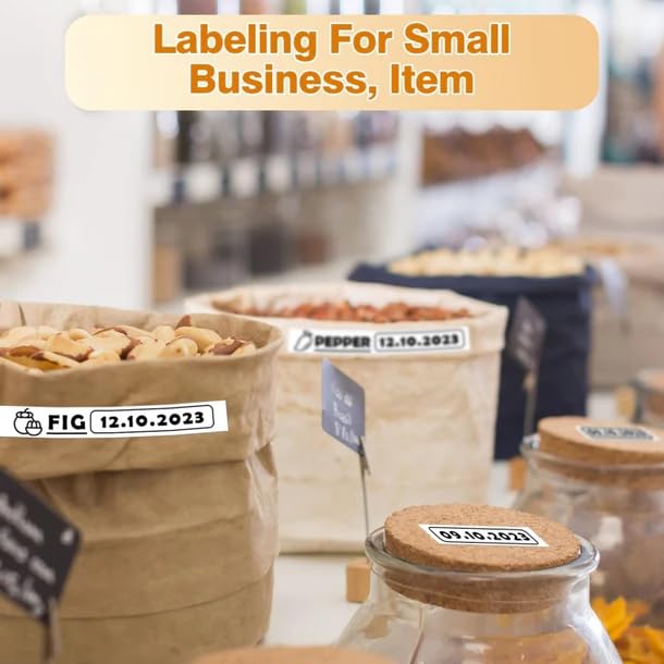 Phomemo D30 Continuous Labels, D35 Q30 Q31 Q32 Q30S Long Label Tape, Sticker Thermal Paper Self-Adhesive D30 Label Maker Tape Consumables, Black on White, 15mm x 6m (0.59 x 236.22 Inch) 3-Roll - Image 2