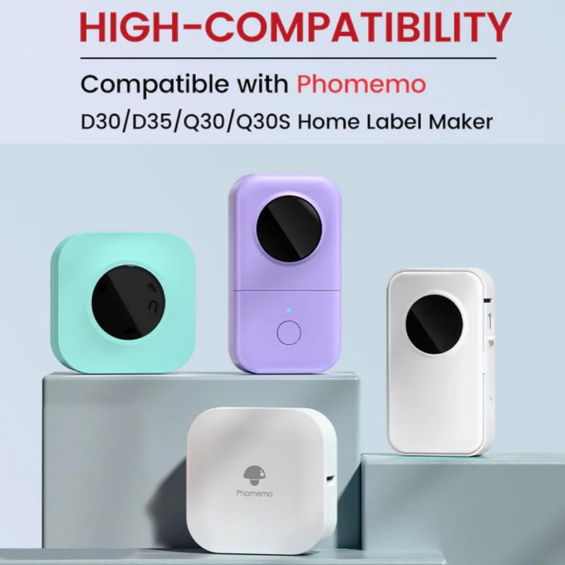 Phomemo D30 Continuous Labels, D35 Q30 Q31 Q32 Q30S Long Label Tape, Sticker Thermal Paper Self-Adhesive D30 Label Maker Tape Consumables, Black on White, 15mm x 6m (0.59 x 236.22 Inch) 3-Roll - Image 4