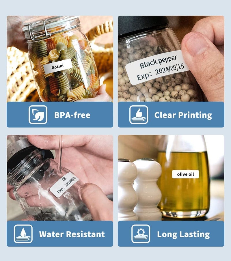 Phomemo D30 Continuous Labels, D35 Q30 Q31 Q32 Q30S Long Label Tape, Sticker Thermal Paper Self-Adhesive D30 Label Maker Tape Consumables, Black on White, 15mm x 6m (0.59 x 236.22 Inch) 3-Roll - Image 5