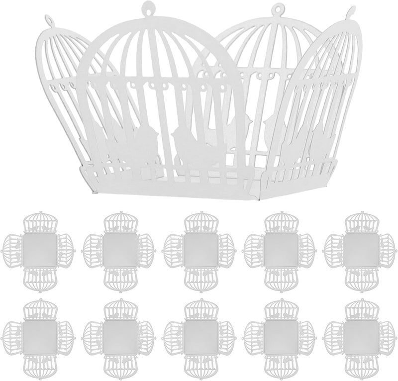 SOPOTUTU Decorative Chocolate Cage Wrapper Box 50Pcs White Hollow Wedding Candy Case Truffle Wrappers Party Dessert Paper Packaging for Wedding Celebration - Image 1