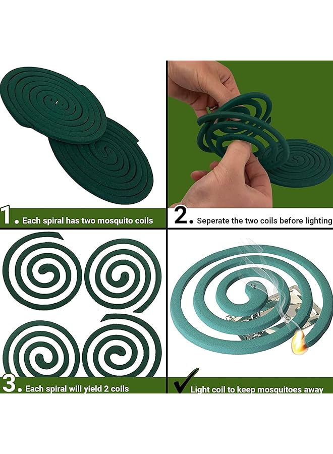 إيروريكس لفائف طاردة للبعوض من نبات السترونيلا، 30 قطعة، خالية من الدخان، غير قابلة للكسر، حماية كاملة من البعوض والحشرات الطائرة لمدة 12 ساعة لكل لفة واحدة - Image 2