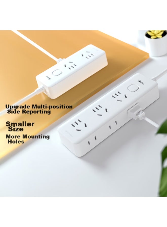 Midea 20w Fast Charging Socket, Type-c + Usb Power Strip, Portable Desktop Power Strip With Master Switch, 6 Outlets, Side Ports, 1.8 Meters Long - Image 1