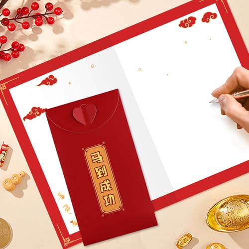 D4DREAM Lunar New Year Gift Set 2026, 3D Rotating Zodiac Sign Turntable Chinese New Year Greeting Card & Pop-Up Horse Red Money Envelope - Wish You Success & Luck - Image 5