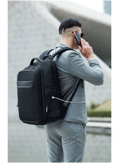 ARCTIC HUNTER B00544 17-inch Large Capacity Business Travel Backpack Laptop Bag With USB Port - Black  - Image 3