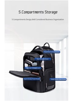 ARCTIC HUNTER B00544 17-inch Large Capacity Business Travel Backpack Laptop Bag With USB Port - Black  - Image 4