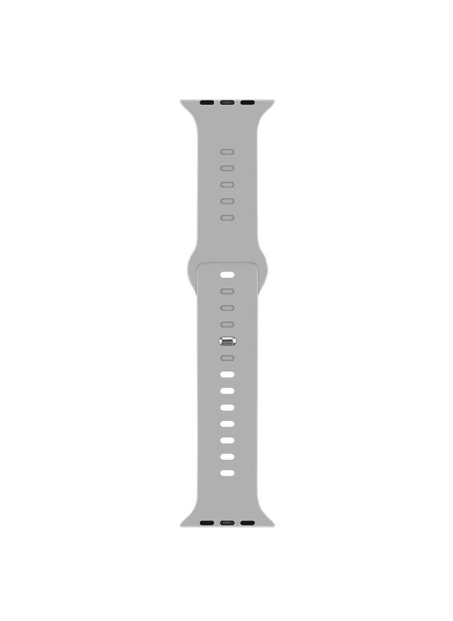 Generic Replacement Strap Liquid Silicone Watch Band For Apple Watch Ultra 49mm&Watch Ultra 2 49mm / Series 9&8&7 45mm / SE 3&SE 2&6&SE&5&4 44mm / 3&2&1 42mm Cloud Grey 