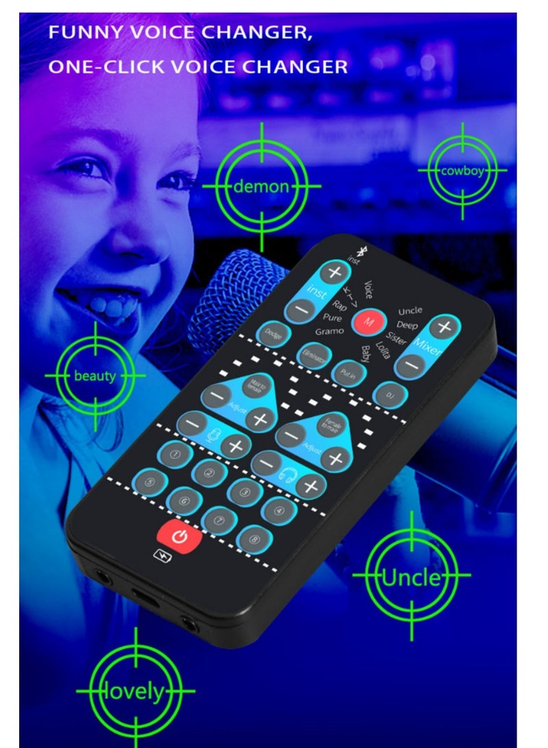 Live Sound Card Voice Changer,Handheld Sound Card Mini Voice Changer Device 8 Fixed Sound Effects Plug and Play,Gaming Recording,for Mobile Phone Computer - Image 5