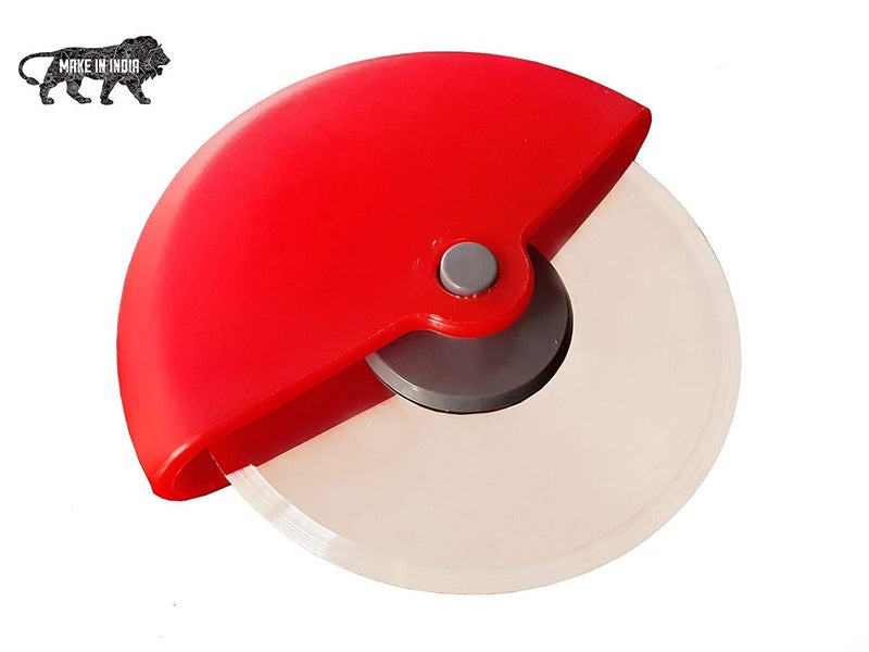 GALV Stainless Steel Heavy Plastic Round Pizza Cutter Garlic Bread Cutter Burger Sandwich Slicer Bread Cutter for Kitchen Multicolour - Image 4