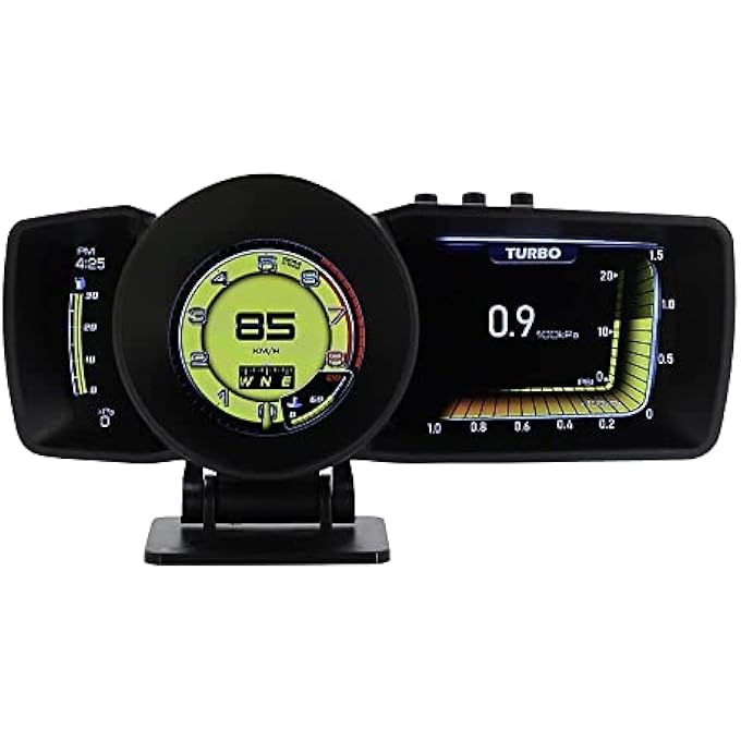 VJOYCAR New Hud Speed Display 3 Screen Head Up Display Simultaneous Dual Chipsets Obd2 Gauge Cluster  Universal Gps Speedometer Digital Speedo Meter Rpm Coolant Oil Temperature Turbo Pressure - Image 2