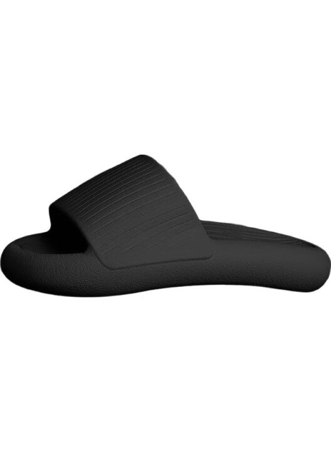 Sanli Thick-Soled Slip-On Slippers For Men And Women, Odor-Resistant, Soft-Soled, Non-Slip, Bathroom And Indoor Use, Black, Size 44-45 - Image 3