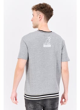 KANGOL Men Crew Neck Short Sleeves Graphic Print T-Shirt, Grey  - Image 3