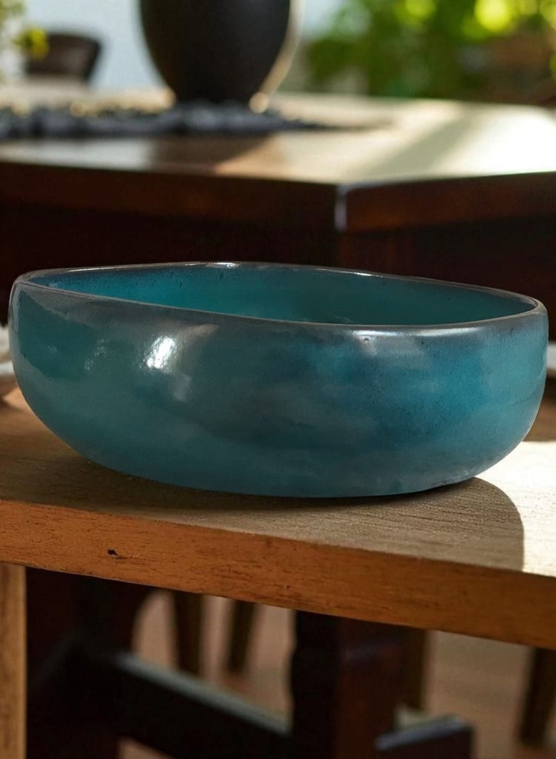 color zone pottery A ceramic and earthenware tray that can withstand direct and indirect heat, flame or inside the oven, 25 cm - Image 3